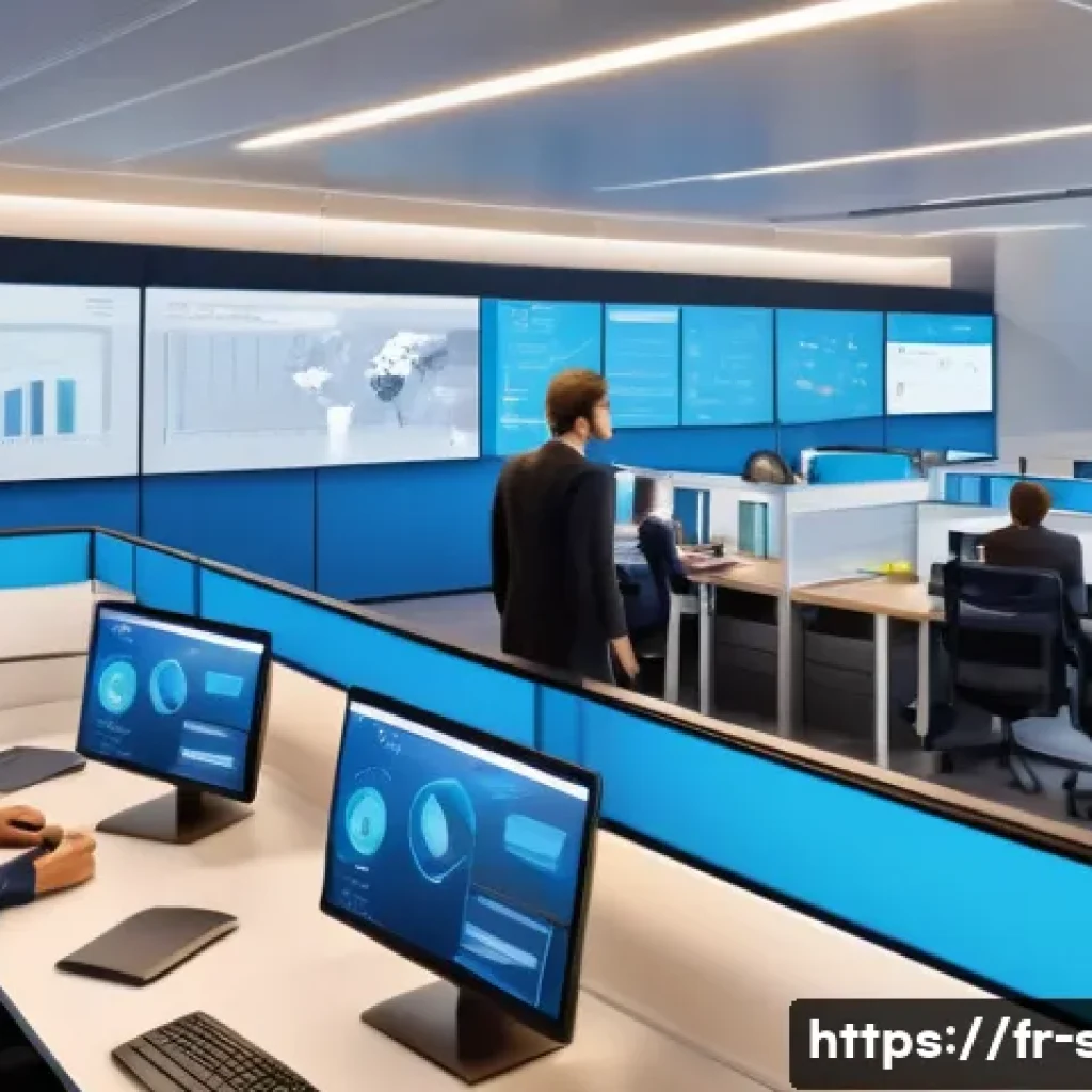 자치행정사 취업 동향 - A modern French local government office interior with diverse professionals collaborating around com...