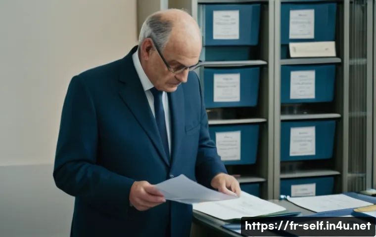 자치행정사 경력 증명서 작성법 - A professional office setting in a French local government building, featuring a mid-aged French civ...