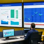 Home 20 자치행정사 업무사례 - A modern French municipal office environment showcasing a medium-sized town’s budget management team...